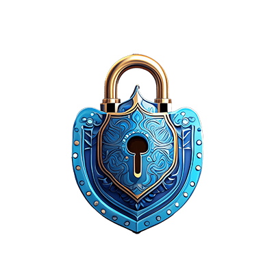 Firefly 3D Blue Padlock In Relation To Cyber Security Nobg